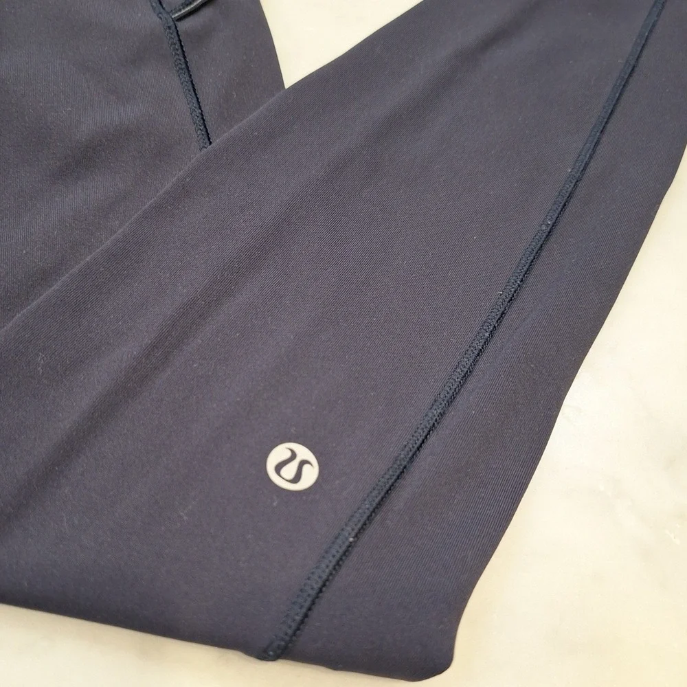 Lululemon Speed Up Tight Sz 4 Midrise Navy Blue Running‎ Leggings Pockets Yoga